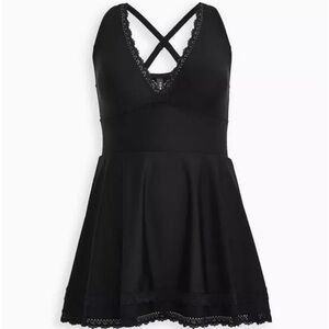 Torrid Black Cross-Back One-Piece Swimsuit